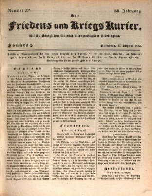 Der Friedens- u. Kriegs-Kurier (Nürnberger Friedens- und Kriegs-Kurier) Sonntag 12. August 1832