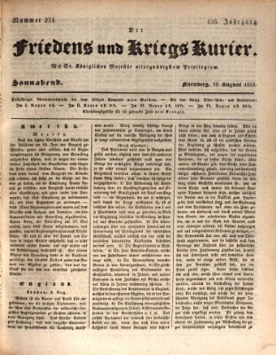 Der Friedens- u. Kriegs-Kurier (Nürnberger Friedens- und Kriegs-Kurier) Samstag 18. August 1832