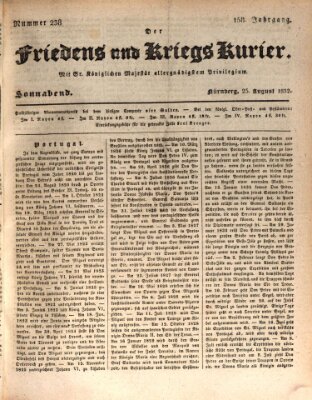 Der Friedens- u. Kriegs-Kurier (Nürnberger Friedens- und Kriegs-Kurier) Samstag 25. August 1832