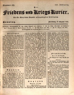 Der Friedens- u. Kriegs-Kurier (Nürnberger Friedens- und Kriegs-Kurier) Sonntag 26. August 1832