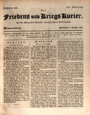 Der Friedens- u. Kriegs-Kurier (Nürnberger Friedens- und Kriegs-Kurier) Donnerstag 6. September 1832