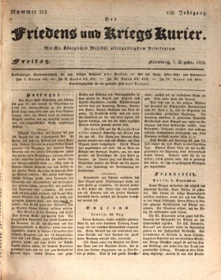 Der Friedens- u. Kriegs-Kurier (Nürnberger Friedens- und Kriegs-Kurier) Freitag 7. September 1832