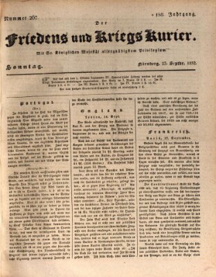 Der Friedens- u. Kriegs-Kurier (Nürnberger Friedens- und Kriegs-Kurier) Sonntag 23. September 1832