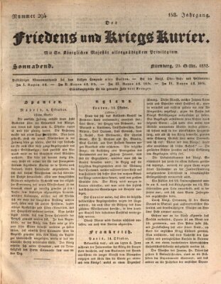 Der Friedens- u. Kriegs-Kurier (Nürnberger Friedens- und Kriegs-Kurier) Samstag 20. Oktober 1832