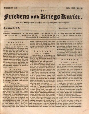 Der Friedens- u. Kriegs-Kurier (Nürnberger Friedens- und Kriegs-Kurier) Samstag 27. Oktober 1832