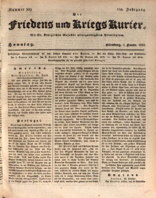 Der Friedens- u. Kriegs-Kurier (Nürnberger Friedens- und Kriegs-Kurier) Sonntag 4. November 1832