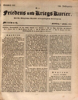 Der Friedens- u. Kriegs-Kurier (Nürnberger Friedens- und Kriegs-Kurier) Mittwoch 7. November 1832