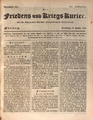 Der Friedens- u. Kriegs-Kurier (Nürnberger Friedens- und Kriegs-Kurier) Freitag 16. November 1832