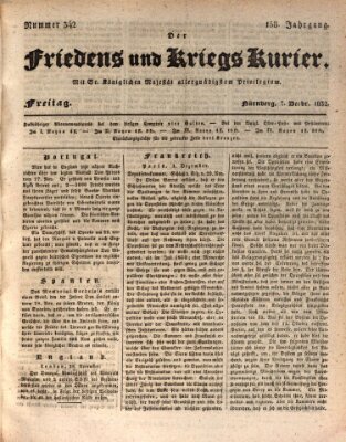 Der Friedens- u. Kriegs-Kurier (Nürnberger Friedens- und Kriegs-Kurier) Freitag 7. Dezember 1832