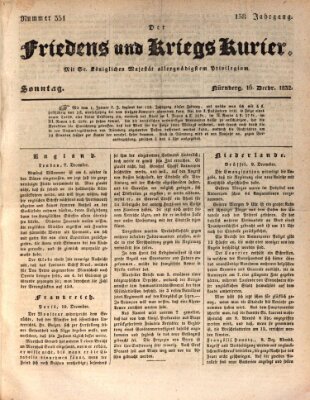 Der Friedens- u. Kriegs-Kurier (Nürnberger Friedens- und Kriegs-Kurier) Sonntag 16. Dezember 1832