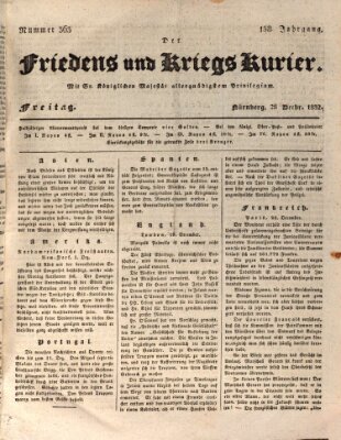 Der Friedens- u. Kriegs-Kurier (Nürnberger Friedens- und Kriegs-Kurier) Freitag 28. Dezember 1832