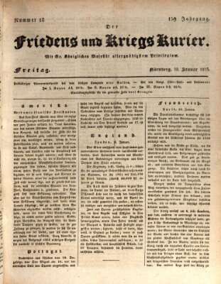 Der Friedens- u. Kriegs-Kurier (Nürnberger Friedens- und Kriegs-Kurier) Freitag 18. Januar 1833