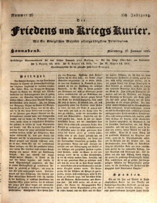 Der Friedens- u. Kriegs-Kurier (Nürnberger Friedens- und Kriegs-Kurier) Samstag 26. Januar 1833