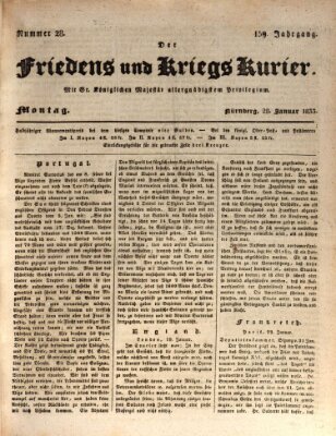 Der Friedens- u. Kriegs-Kurier (Nürnberger Friedens- und Kriegs-Kurier) Montag 28. Januar 1833