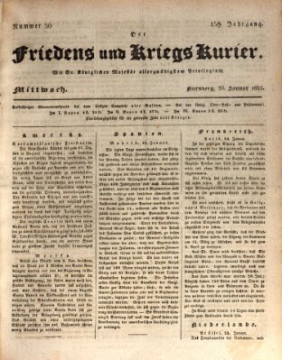 Der Friedens- u. Kriegs-Kurier (Nürnberger Friedens- und Kriegs-Kurier) Mittwoch 30. Januar 1833