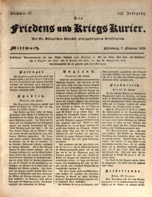 Der Friedens- u. Kriegs-Kurier (Nürnberger Friedens- und Kriegs-Kurier) Mittwoch 6. Februar 1833