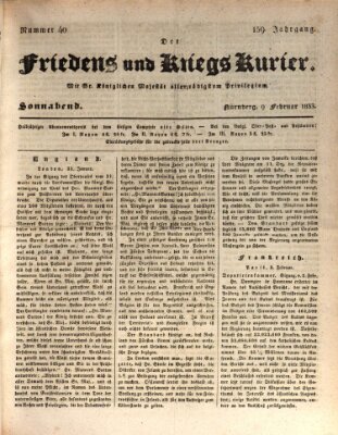 Der Friedens- u. Kriegs-Kurier (Nürnberger Friedens- und Kriegs-Kurier) Samstag 9. Februar 1833