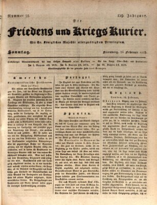 Der Friedens- u. Kriegs-Kurier (Nürnberger Friedens- und Kriegs-Kurier) Sonntag 24. Februar 1833