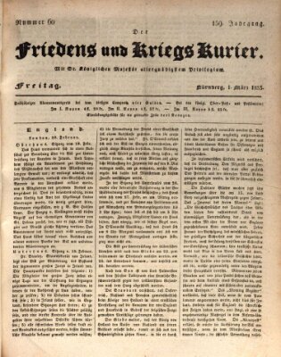 Der Friedens- u. Kriegs-Kurier (Nürnberger Friedens- und Kriegs-Kurier) Freitag 1. März 1833