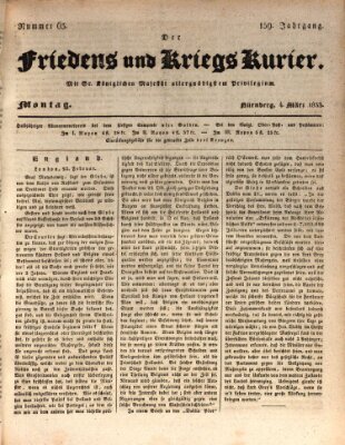 Der Friedens- u. Kriegs-Kurier (Nürnberger Friedens- und Kriegs-Kurier) Montag 4. März 1833