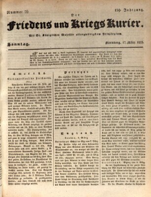 Der Friedens- u. Kriegs-Kurier (Nürnberger Friedens- und Kriegs-Kurier) Sonntag 17. März 1833