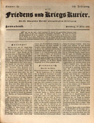 Der Friedens- u. Kriegs-Kurier (Nürnberger Friedens- und Kriegs-Kurier) Samstag 30. März 1833