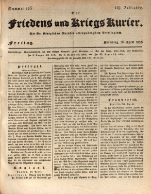 Der Friedens- u. Kriegs-Kurier (Nürnberger Friedens- und Kriegs-Kurier) Freitag 26. April 1833