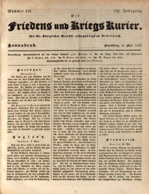 Der Friedens- u. Kriegs-Kurier (Nürnberger Friedens- und Kriegs-Kurier) Samstag 18. Mai 1833