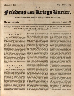 Der Friedens- u. Kriegs-Kurier (Nürnberger Friedens- und Kriegs-Kurier) Donnerstag 23. Mai 1833