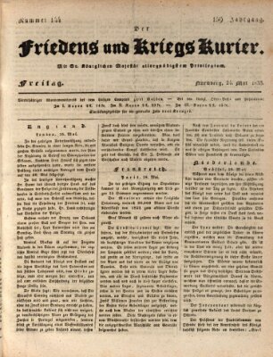 Der Friedens- u. Kriegs-Kurier (Nürnberger Friedens- und Kriegs-Kurier) Freitag 24. Mai 1833