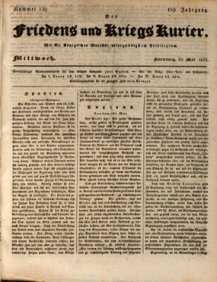 Der Friedens- u. Kriegs-Kurier (Nürnberger Friedens- und Kriegs-Kurier) Mittwoch 29. Mai 1833
