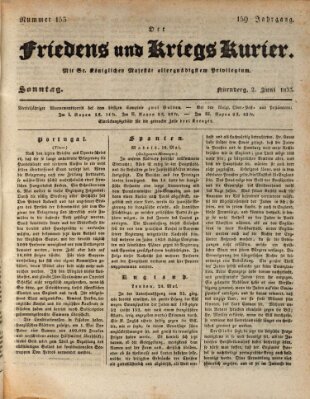 Der Friedens- u. Kriegs-Kurier (Nürnberger Friedens- und Kriegs-Kurier) Sonntag 2. Juni 1833