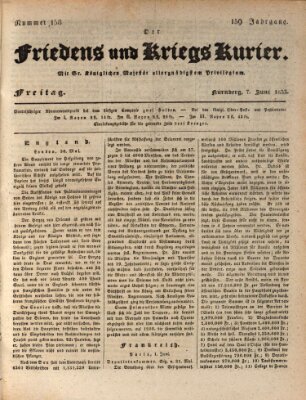 Der Friedens- u. Kriegs-Kurier (Nürnberger Friedens- und Kriegs-Kurier) Freitag 7. Juni 1833