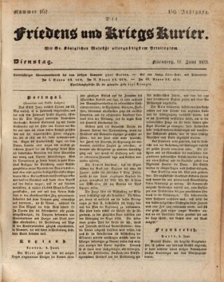 Der Friedens- u. Kriegs-Kurier (Nürnberger Friedens- und Kriegs-Kurier) Dienstag 11. Juni 1833