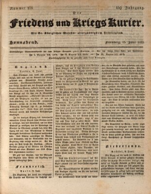 Der Friedens- u. Kriegs-Kurier (Nürnberger Friedens- und Kriegs-Kurier) Samstag 15. Juni 1833