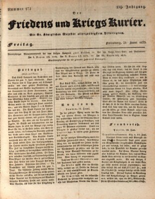 Der Friedens- u. Kriegs-Kurier (Nürnberger Friedens- und Kriegs-Kurier) Freitag 21. Juni 1833