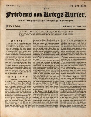 Der Friedens- u. Kriegs-Kurier (Nürnberger Friedens- und Kriegs-Kurier) Freitag 28. Juni 1833