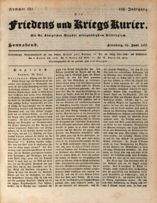 Der Friedens- u. Kriegs-Kurier (Nürnberger Friedens- und Kriegs-Kurier) Samstag 29. Juni 1833