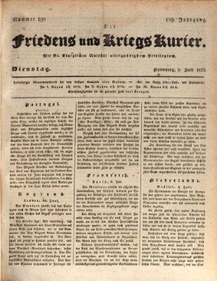 Der Friedens- u. Kriegs-Kurier (Nürnberger Friedens- und Kriegs-Kurier) Dienstag 9. Juli 1833