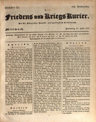 Der Friedens- u. Kriegs-Kurier (Nürnberger Friedens- und Kriegs-Kurier) Mittwoch 10. Juli 1833