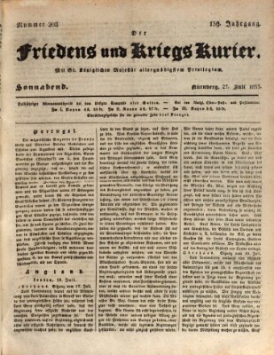 Der Friedens- u. Kriegs-Kurier (Nürnberger Friedens- und Kriegs-Kurier) Samstag 27. Juli 1833