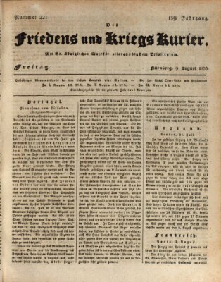 Der Friedens- u. Kriegs-Kurier (Nürnberger Friedens- und Kriegs-Kurier) Freitag 9. August 1833