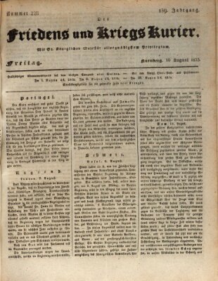 Der Friedens- u. Kriegs-Kurier (Nürnberger Friedens- und Kriegs-Kurier) Freitag 16. August 1833