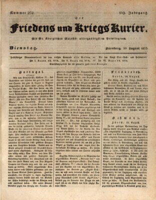 Der Friedens- u. Kriegs-Kurier (Nürnberger Friedens- und Kriegs-Kurier) Dienstag 20. August 1833