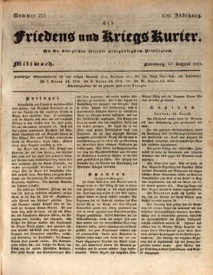 Der Friedens- u. Kriegs-Kurier (Nürnberger Friedens- und Kriegs-Kurier) Mittwoch 21. August 1833