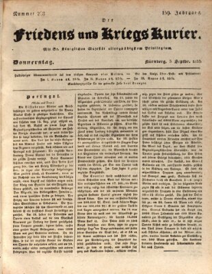 Der Friedens- u. Kriegs-Kurier (Nürnberger Friedens- und Kriegs-Kurier) Donnerstag 5. September 1833