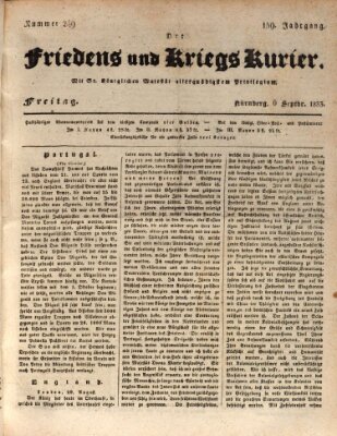 Der Friedens- u. Kriegs-Kurier (Nürnberger Friedens- und Kriegs-Kurier) Freitag 6. September 1833