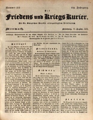 Der Friedens- u. Kriegs-Kurier (Nürnberger Friedens- und Kriegs-Kurier) Mittwoch 11. September 1833