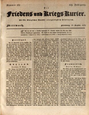 Der Friedens- u. Kriegs-Kurier (Nürnberger Friedens- und Kriegs-Kurier) Mittwoch 25. September 1833