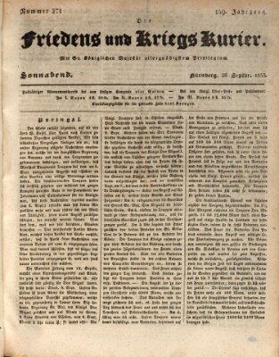 Der Friedens- u. Kriegs-Kurier (Nürnberger Friedens- und Kriegs-Kurier) Samstag 28. September 1833